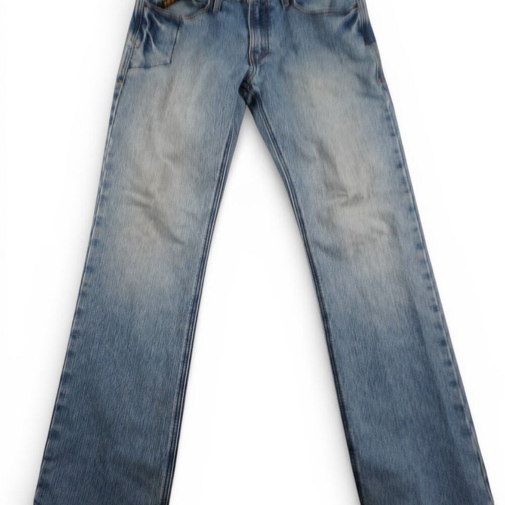 Ariat Rebar M4 Jeans Mens 32x33 Blue Relaxed Bootcut Work Denim Pants Light Wash
